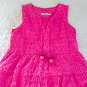 Vineyard Vines Scalloped Pink Sleeveless Top
